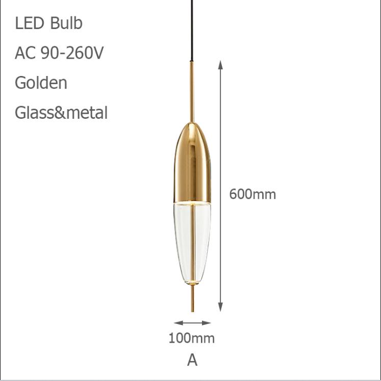 Скандинавский современный латунный стеклянный подвесной светильник, светодиодный светильник для гостиной, спальни, ресторана, бара, кафе, украшение интерьера, подвесной светильник A золотой