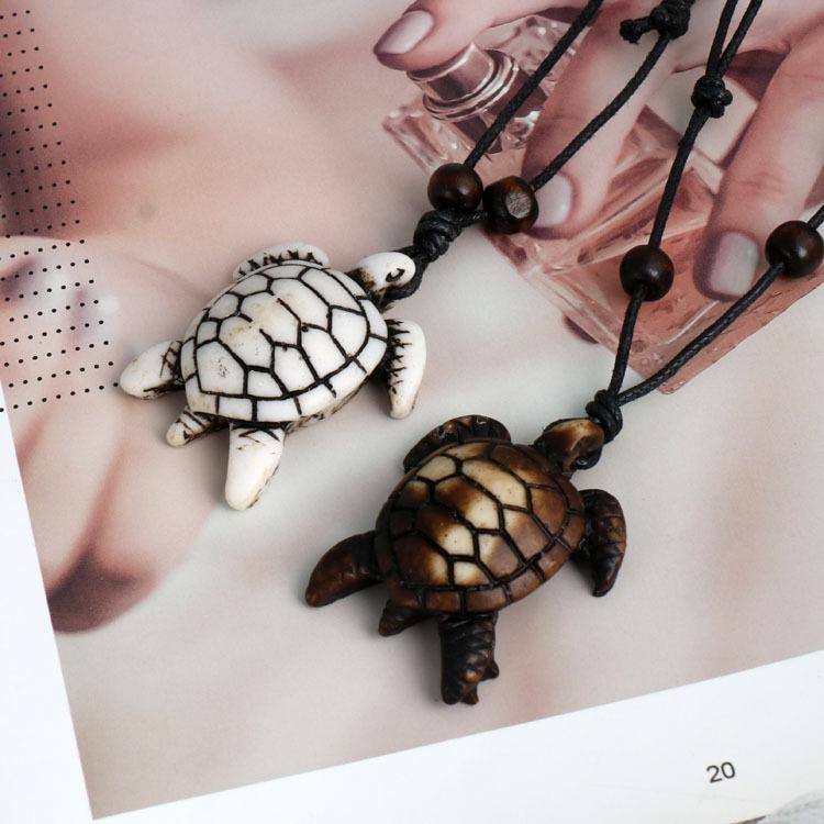 Marca de Moda Europea y Americana Tortuga Tortuga Colgante para Hombre Animal Retro Tortuga Collar