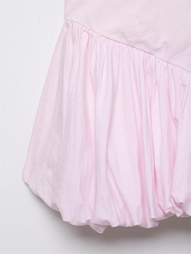 2026 Women's Poplin Halter Neck Balloon Silhouette Short Dress