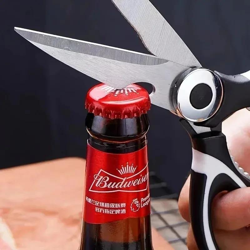 Stainless Steel Multifunctional Kitchen Scissors Chicken Bone Scissors Cut Vegetables Barbecue Scissors Multi-purpose Tool