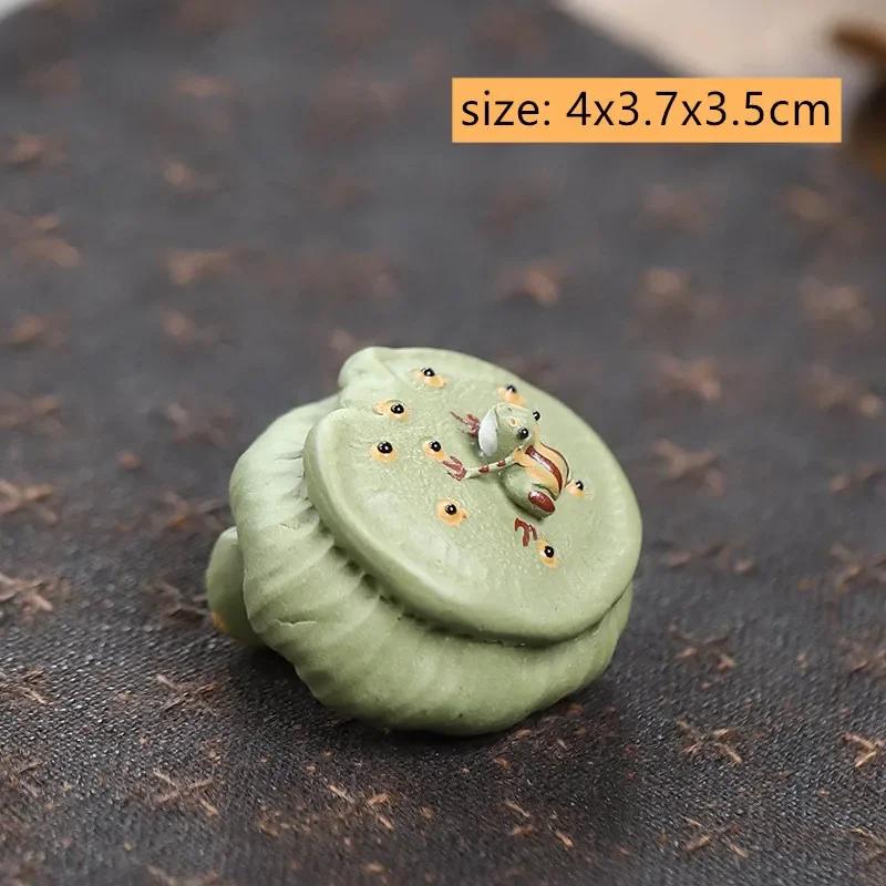 Pet de Chá de Argila Roxa Yixing Chinês Semente de Lótus Melancia Modelo Ornamento Escultura Figura de Chá Artesanato Decoração de Conjunto de Chá