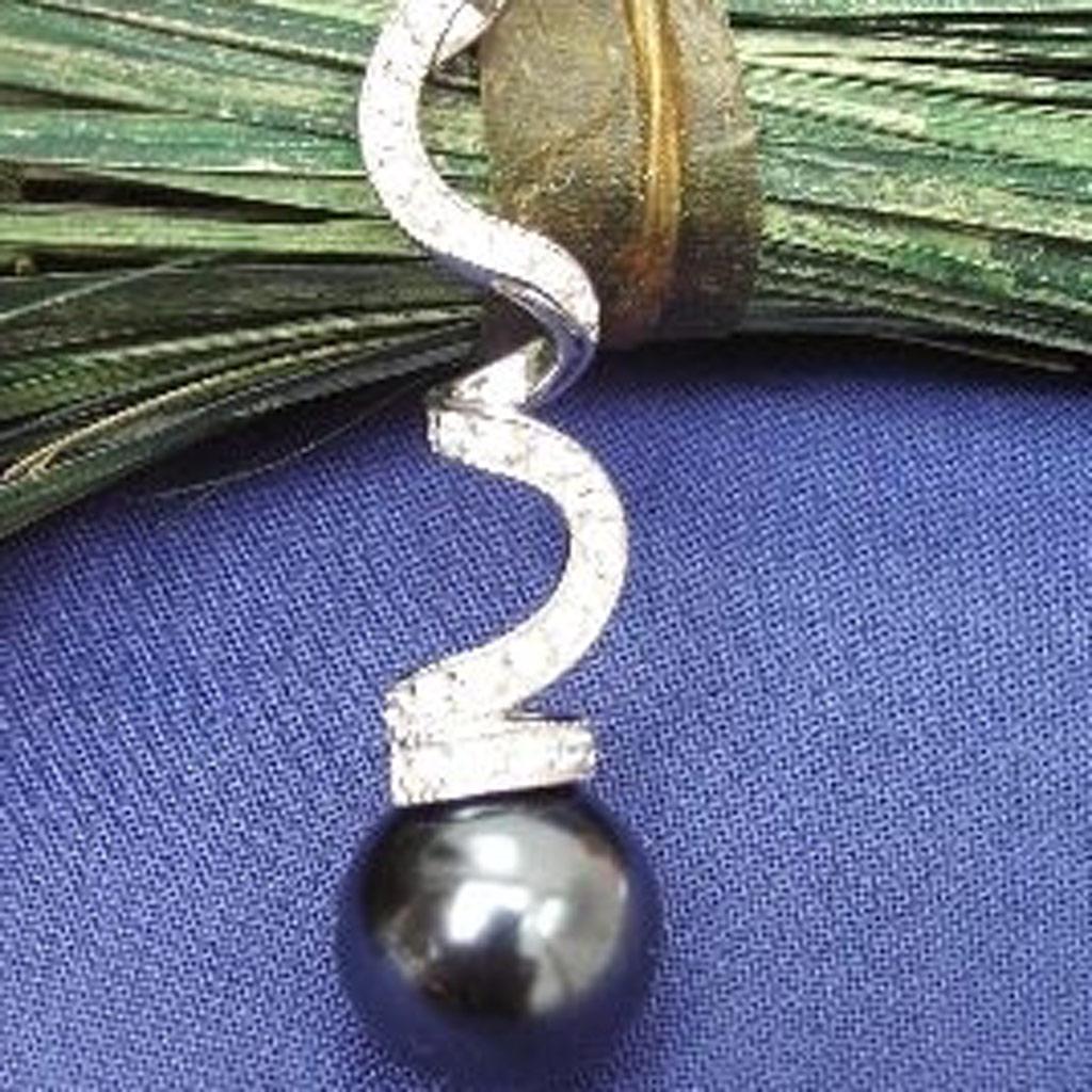 Les Trésors De Lily [B9576] - Silver Pendant 'Renaissance' Grey White