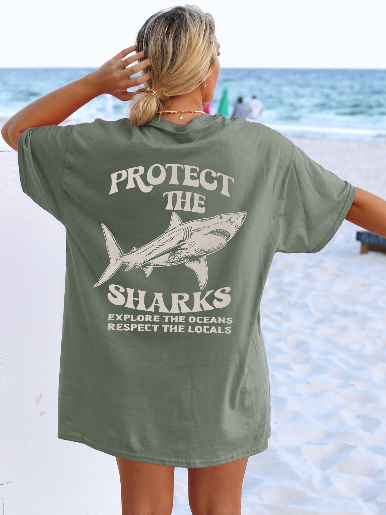 

Respect The Locals T shirts Surfing Save Shark Vsco With Summer Vintage Washed Top For Everyday Wear Stylish Designer Clothes S
