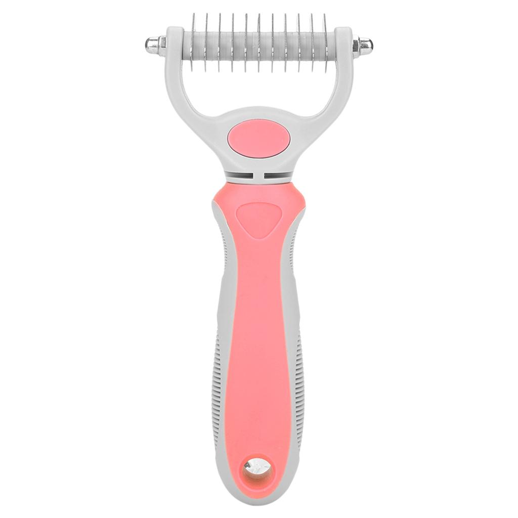 Double sided Stainless Steel Pet Hair Comb Brush Grooming Rake Dog Cat Trimmer Tool (Blue)