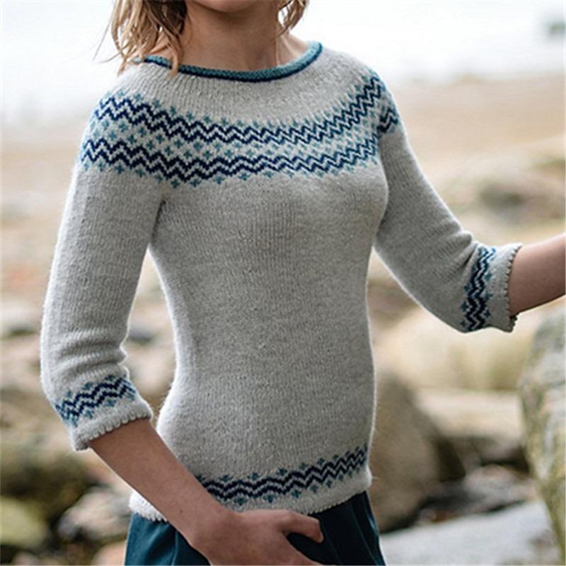TIFICY Women s Fashion Casual Fall Winter Long Sleeve O-Neck Sweaters S