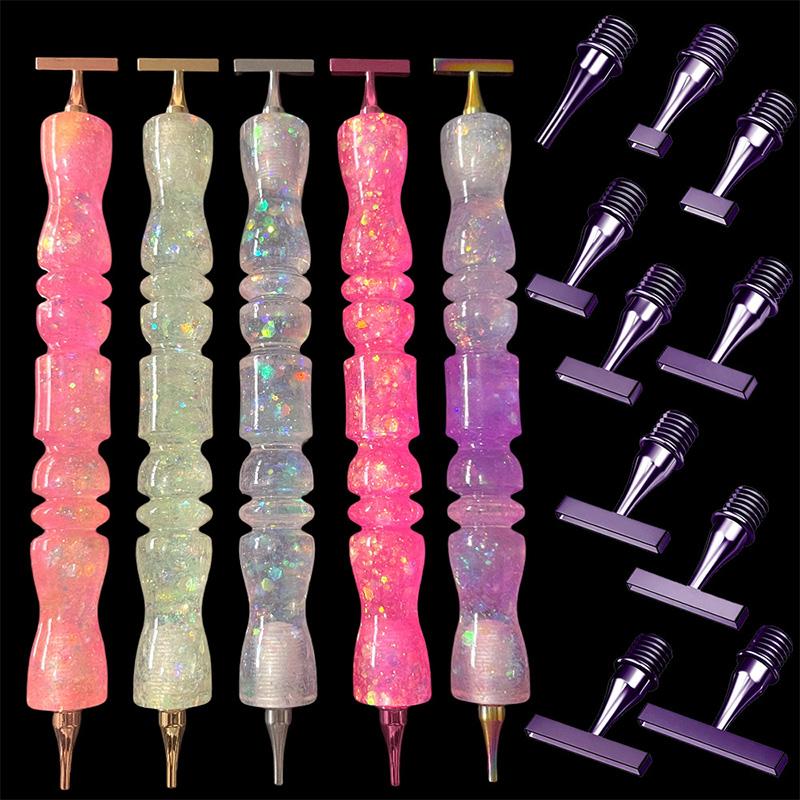 DIY Diamond Painting Pen Beautiful Embroidery Threaded Dot Drill Tool Multifunctional Metal Screw Thread Tips Accessories