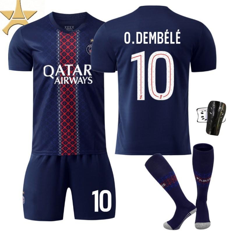 

25-26 Париж Домашній №. 10 Dembele 14 Dou Дитячий одяг Футбольний костюм Чоловічий 7 Джерсі Kwara Зірками L