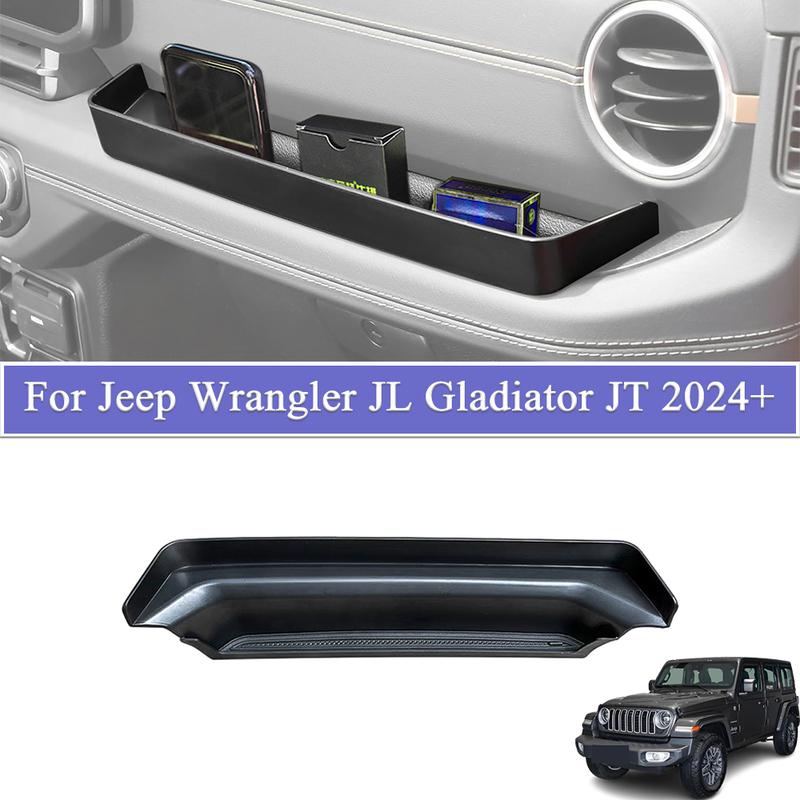 Front Passenger Grab Handle Tray Organizer Box for Jeep Wrangler JL 4XE Gladiator JT 2024-2026 Inner Storage Tidying Accessories