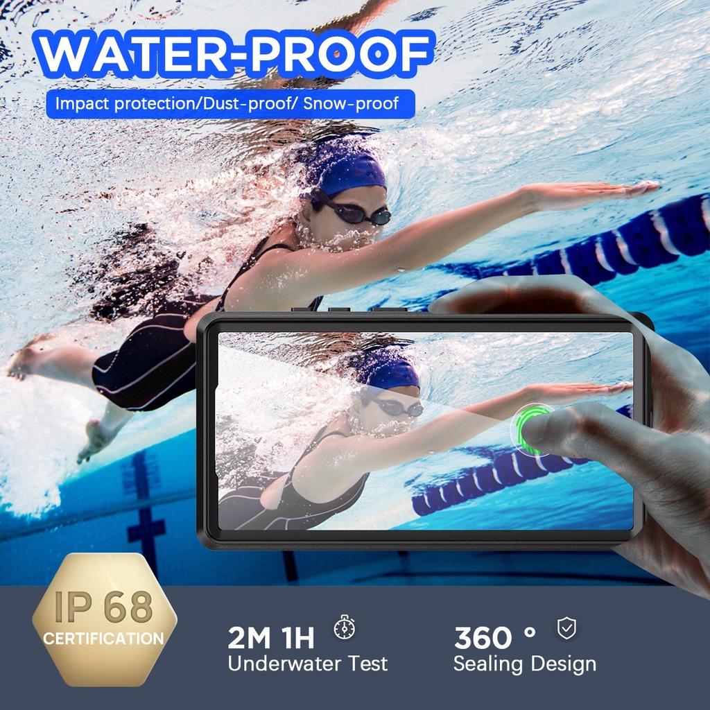 Für Samsung S26 S25 S24 Ultra S26 Plus IP68 Wasserdicht Magnetisch Tauchgehäuse Unterwasser Schwimmen Surfen Stoßfeste Schutzhülle