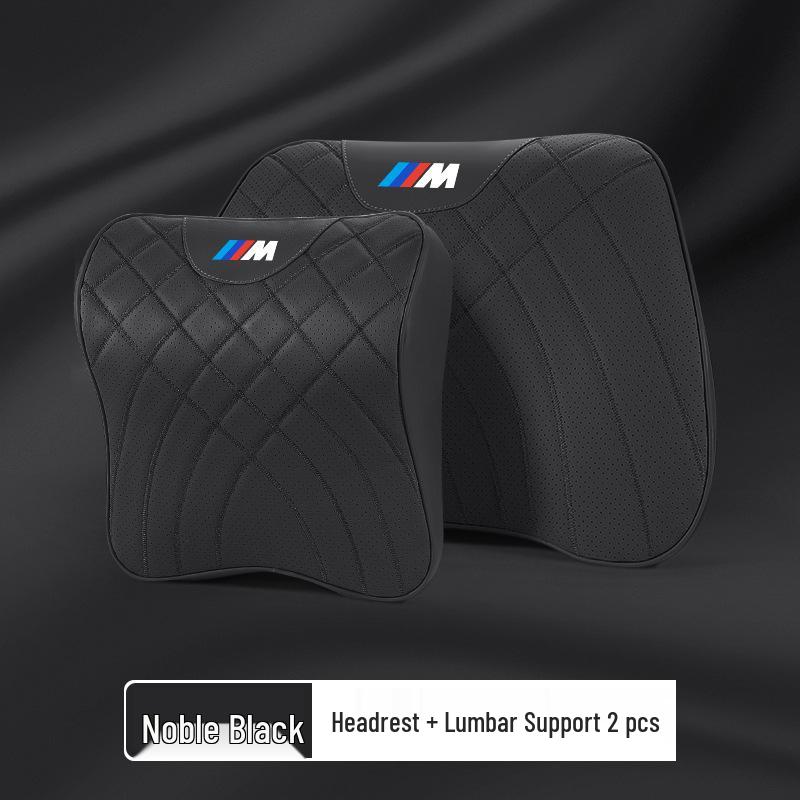 BMW Series Headrest & Lumbar Pillow: Compatible with 1, 3, 5, 7 Series and X1-X6 models for Neck Support and Comfort.