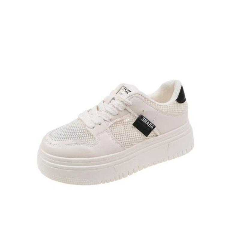 Autumn new breathable tide niche design student versatile height-increasing sports board shoes platform white shoes women