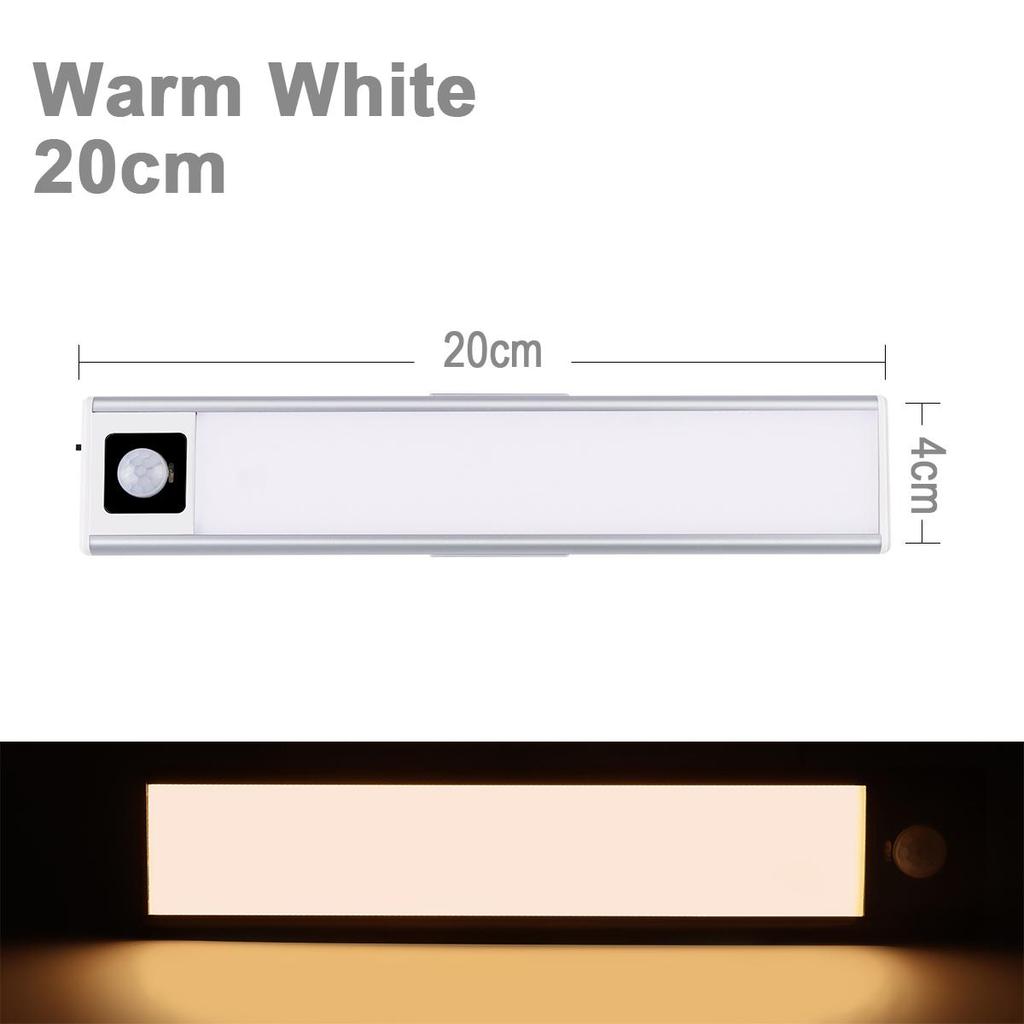 Smart PIR Motion Sensor LED Night Light Bedside Lamp With Magnetic USB Charging Wall Lamps Bedroom Cabinet Kitchen Lighting 20CM