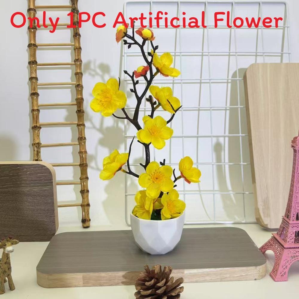 Plum Blossom Faux Plant With Plastic Stem For Wedding Decorations And Photography Props