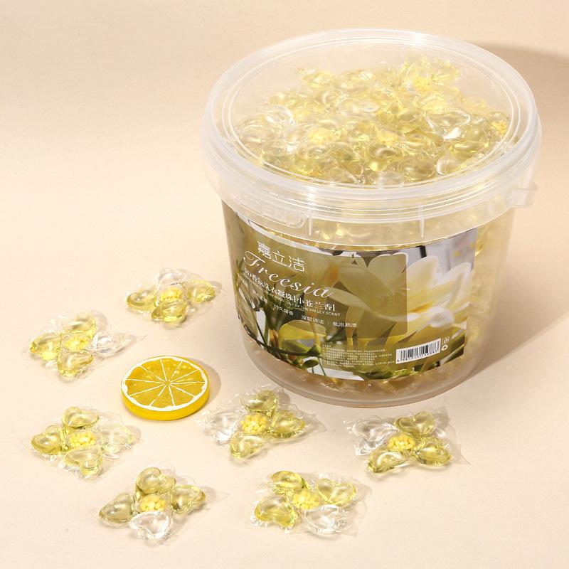 Five-in-One Laundry Pods with Freesia Scent: Long-lasting Fragrance, Stain-Removing Concentrated Laundry Balls