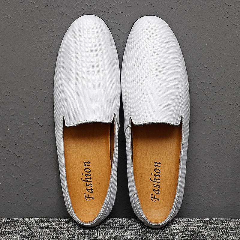 Italské pánské boty na řízení Ležérní letní pánské mokasíny z pravé kůže Mokasíny Lehké nazouvací lodní boty Módní volnočasová chůze Ploché