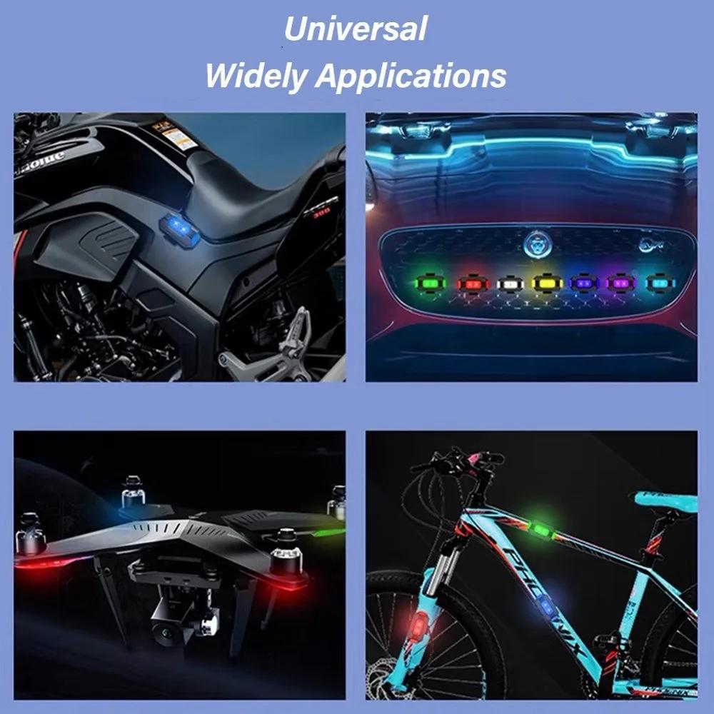 Motorcycle Lights Drone Strobe Light USB LED Anti-Collision Bike Aircraft Night Flying Mini Flashing Warning Signal Light