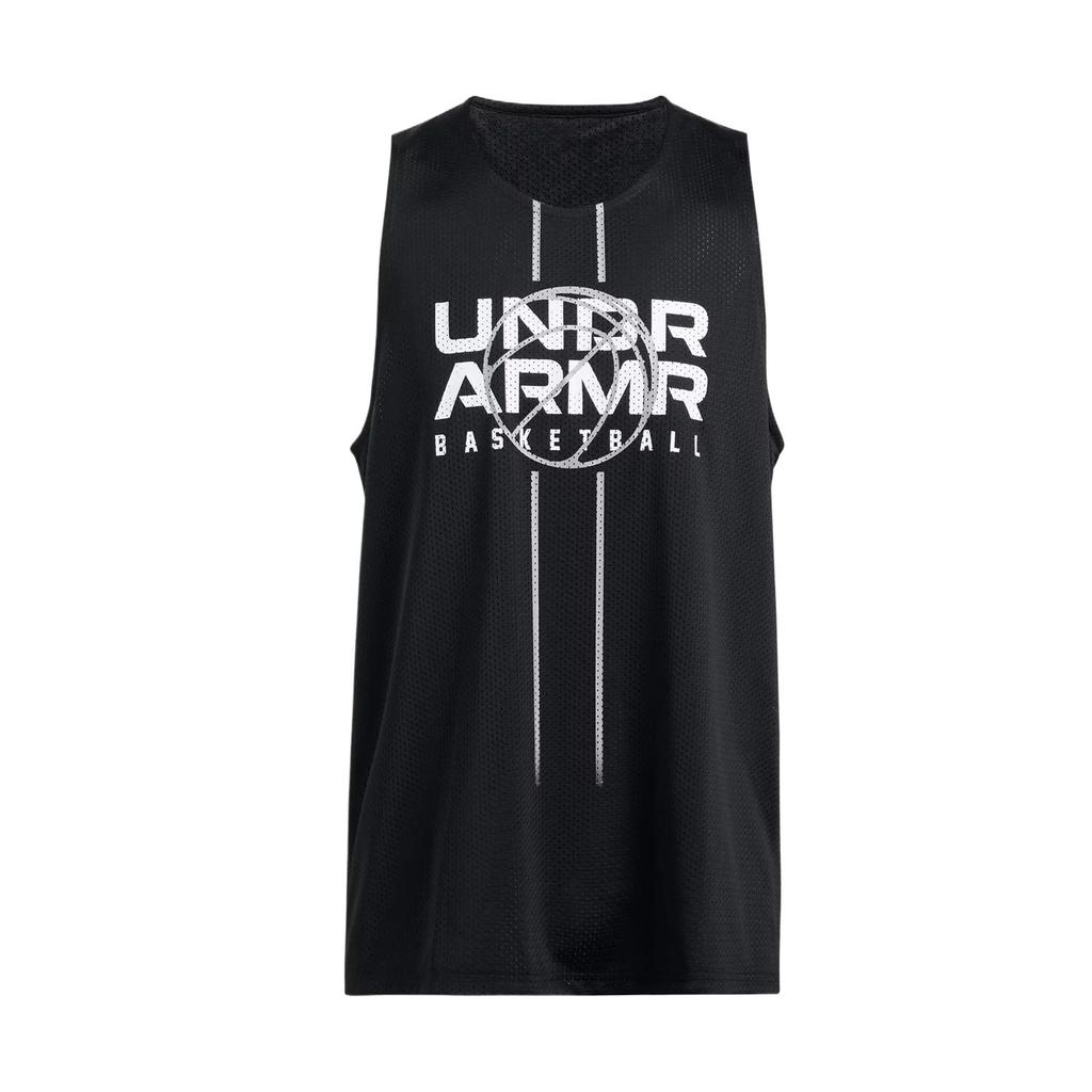 Under Armour Zone Letter Print Reversible Sleeveless T-Shirt Men tops Black 1387088-001