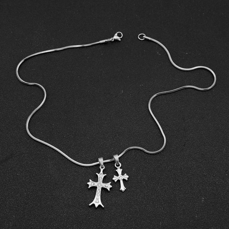 Minimalist Cross Pendant Necklace For Men Women Hip Hop Fashion Jewelry Accessories