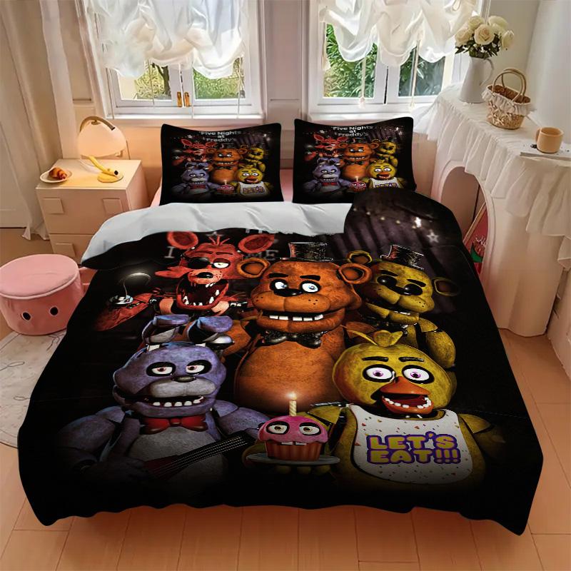 Fnaf Horror Bedding 3 Piece Set Hd Print Duvet Cover Pillowcases For Teens Adult Bedroom Decoration Christmas Gift C9211952