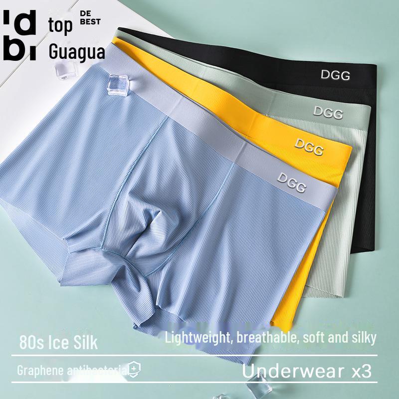 "DGG Pánské bezešvé boxerky z ledového hedvábí s grafenem - Antibakteriální a prodyšné letní spodní prádlo"