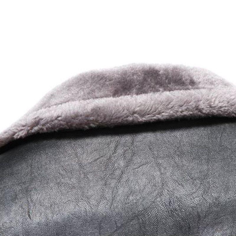 Chaqueta de Cuero Sintético Premium para Hombre Estilo Motero Abrigo de Piel para Motocicleta Corte Ajustado Ropa de Abrigo