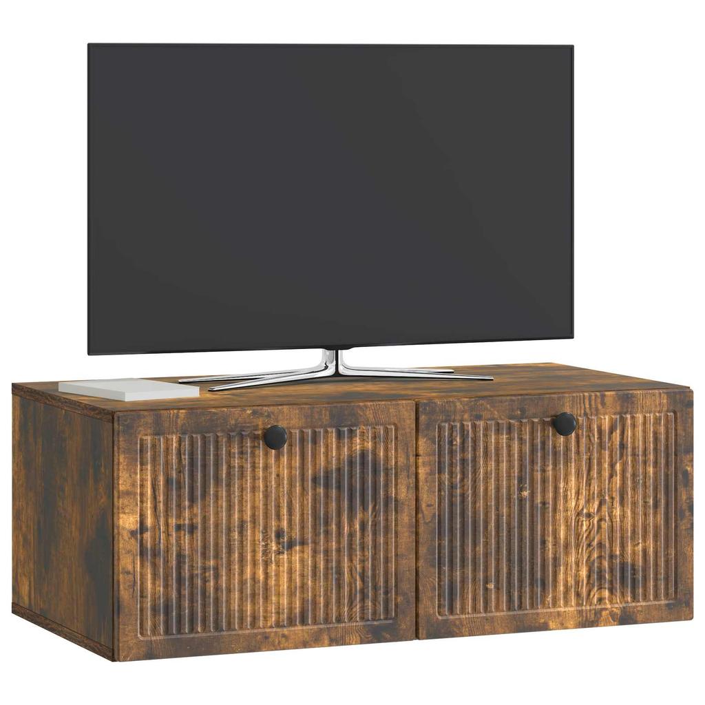 Wall Mounted TV Cabinet Smoked Oak 78.5 x 41 x 30 cm
