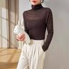 Hollow Bottoming Shirt Autumn New Knitted Sweater Slim and Thin Pile Collar Inside Long-sleeved Wool Sweater