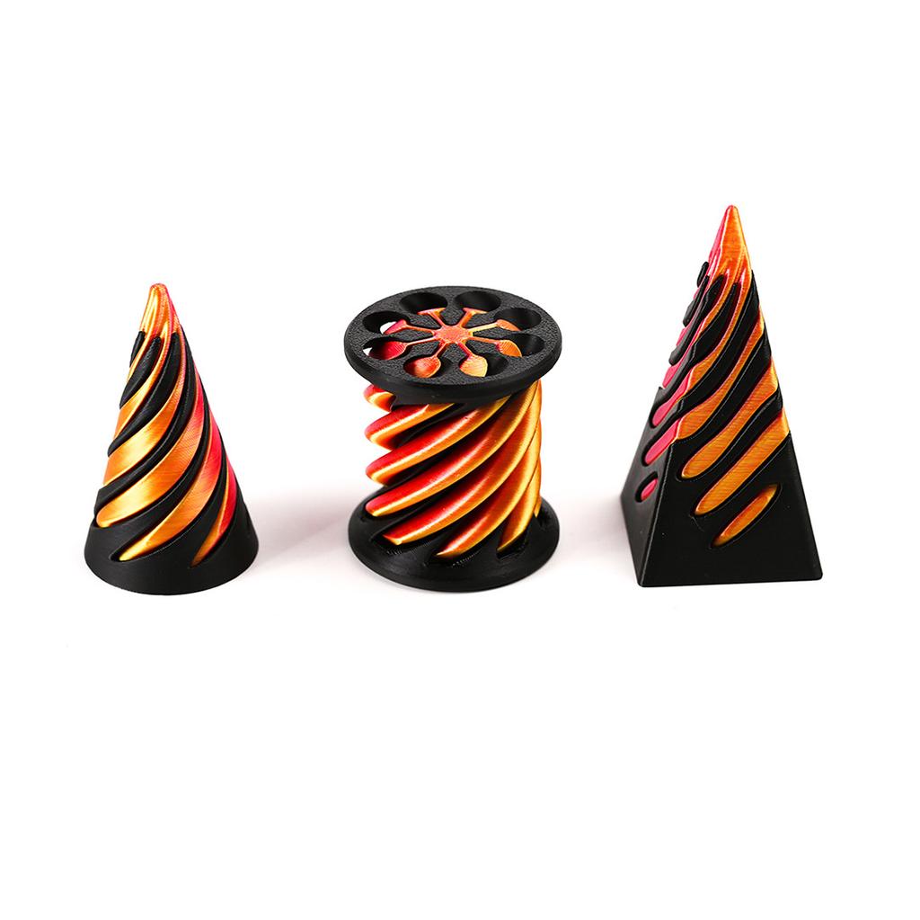 3D Printed Spiral Cone Fidgeting Toy Rotating Animal Pyramid Passthrough Sculpture Antistress Anxiety Relieving Game Adults Toys