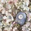 Wedgwood Jasper Desk Clock (Officially Imported) 14cm Tall, Magnolia Blossom Design, Perfect as a Wedding Gift