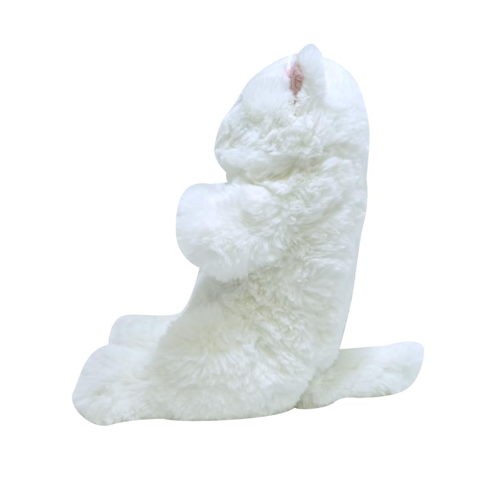 SunLemon Sleeping Lap Cat, Small, Persian, White, 15 x 12 x 34 cm, Plush Animal, Cute Cat, P-1593