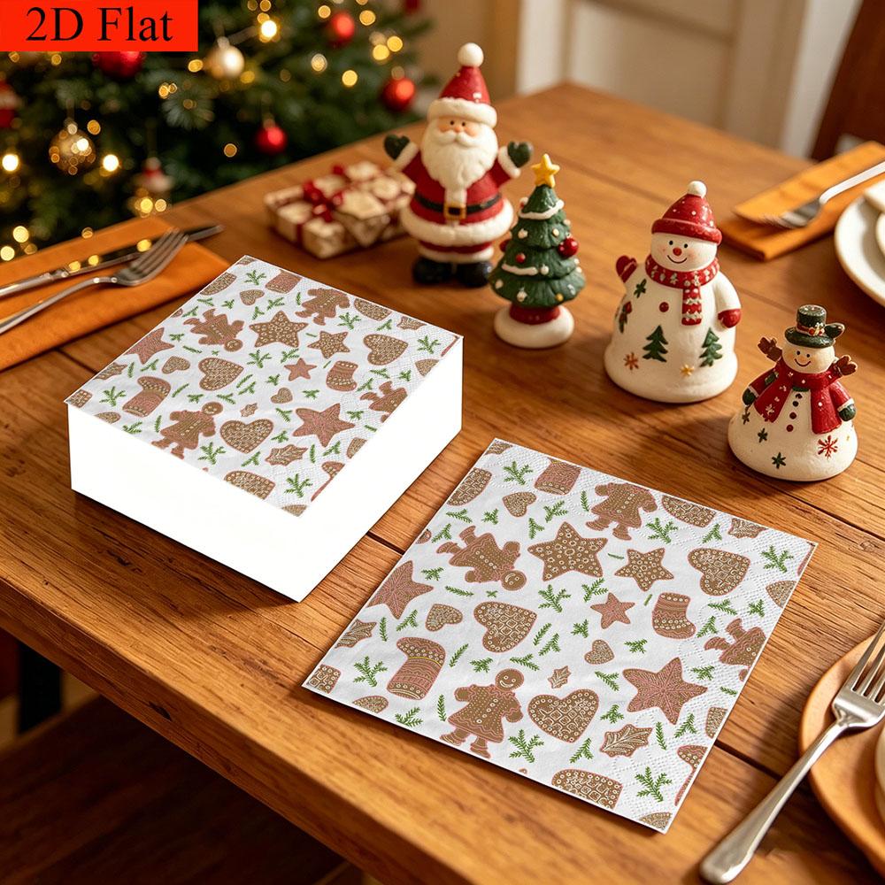 20pcs Disposable Napkins with Candy Element Pattern Print for Wedding,Parties,and Daily Use for Thanksgiving Fall Christmas Table Decoration