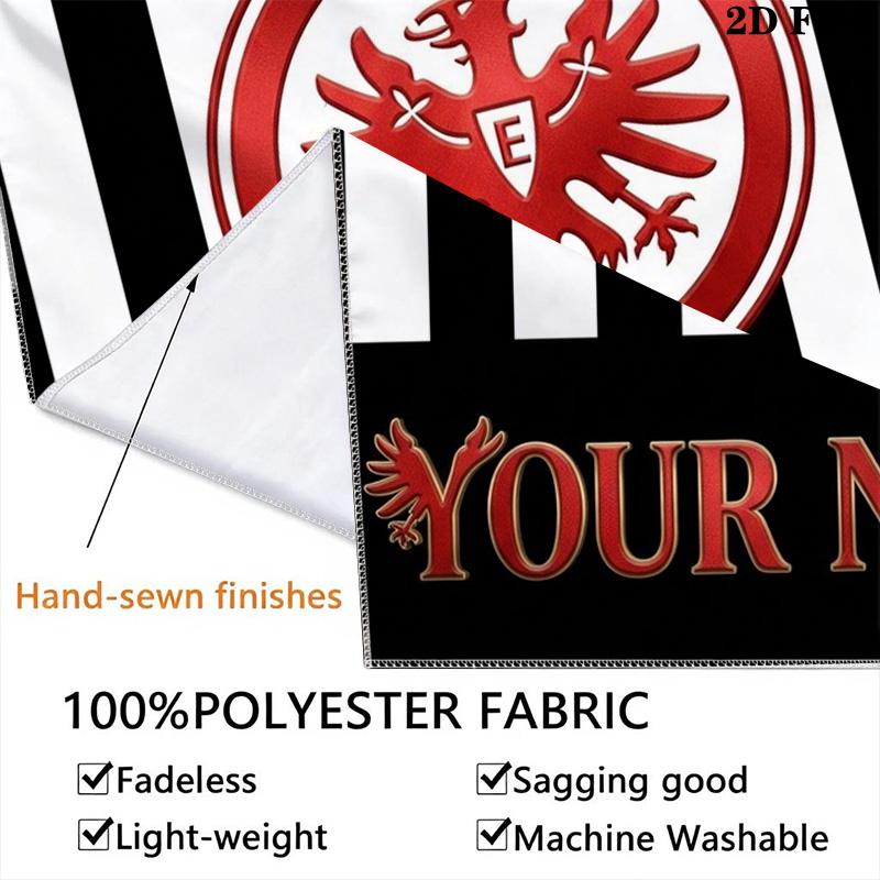 Name Custom Eintracht Frankfurt logo Wall Tapestry Aesthetic Wall Hanging Printed Fabric Blanket Decorative Tapestries for Bedroom Living Room Home De