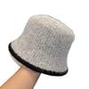 Autumn and Winter Color Blocking and Outlined Woolen Hat for Women Simple and Casual Versatile  Face Covering  Warm and Ear Protecting Bucket Hat
