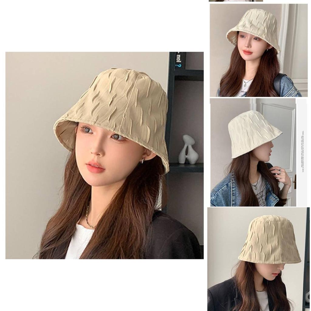 Cotton Pleated Bucket Hat For Fall Winter Fashion Women