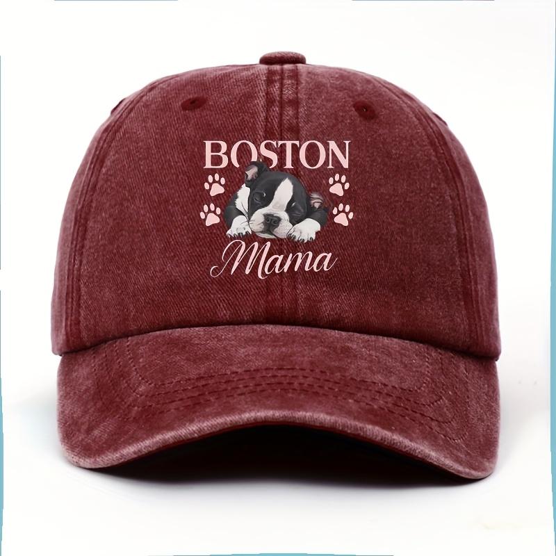 

Кепка для щенка бостон-терьера Boston Mama, регулируемая, хлопковая, повседневная, для любителей собак One Size