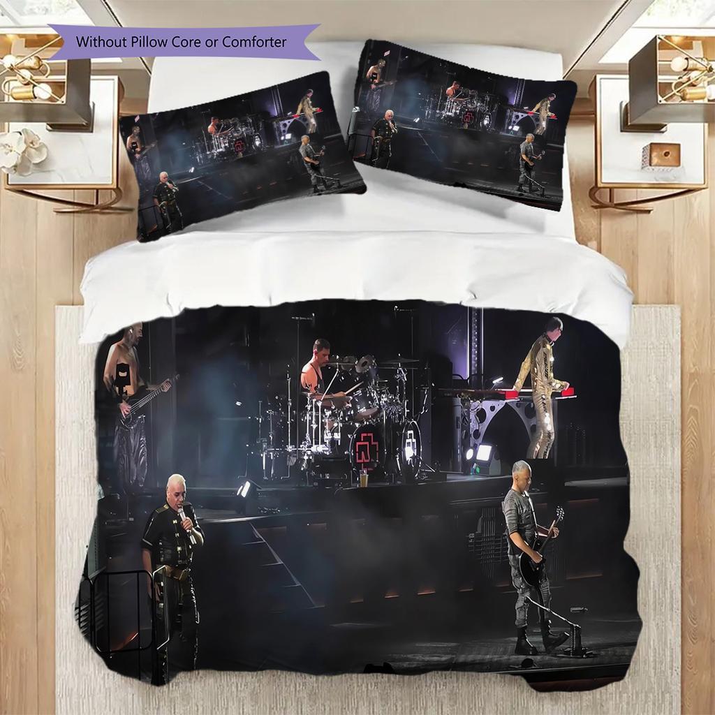 Rock Concert Energy Bedding (1 * Duvet Cover + 2 * Pillowcase, Without Core) 2D Flat Christmas Birthday Gift Duvet Cover and Pillowcase Bedding Set