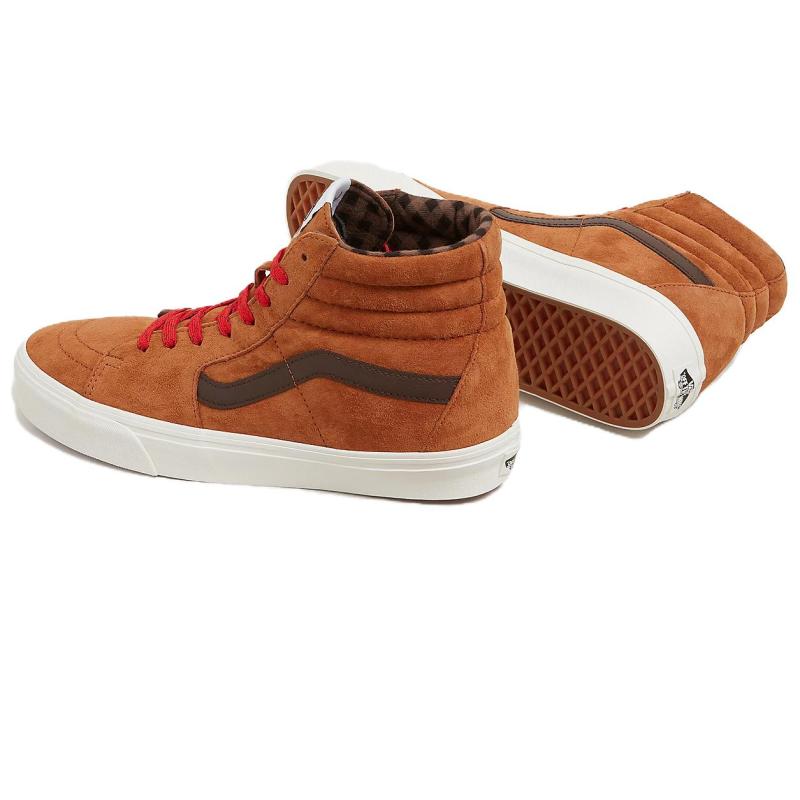 Vans Sk8 Hi 'Plaid Glazed Ginger Brown' Women's Sneakers VN000CMXN1Z