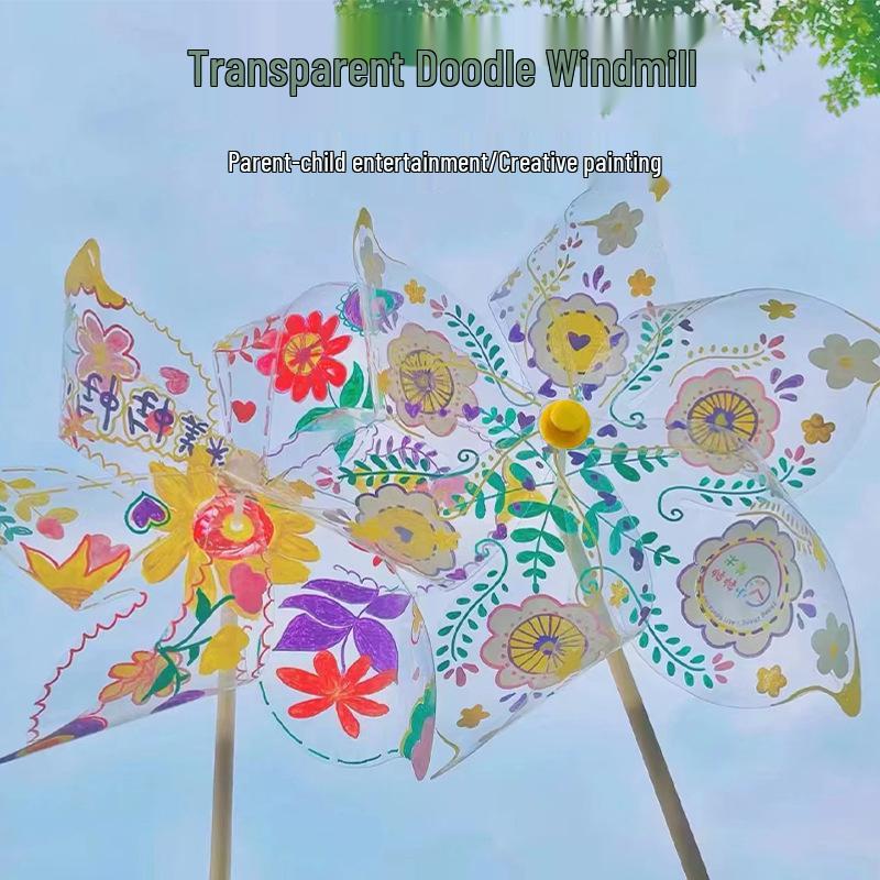 

Transparent Windmill DIY Art Kit for Kids - Creative Outdoor Painting Toy