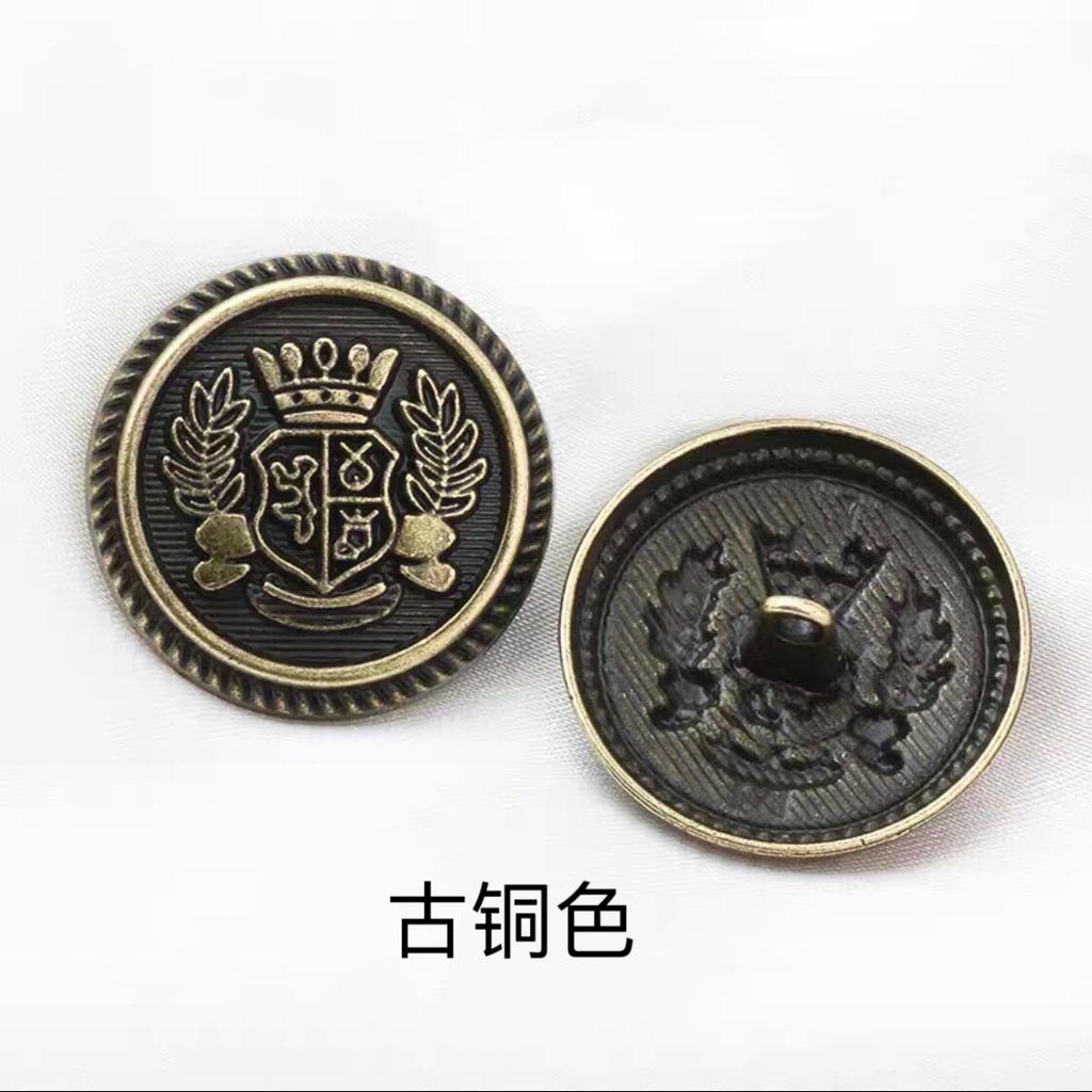 10PCS Vintage British Wheat Crown Uniform Metal Buttons For Clothing Simple Decorative Buttons