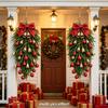 14Pcs Luxury Set - Christmas Artificial Norfolk Pine, Golden Bells, And Shiny Christmas Balls DIY Combination, Classic Red And Gold Color Scheme