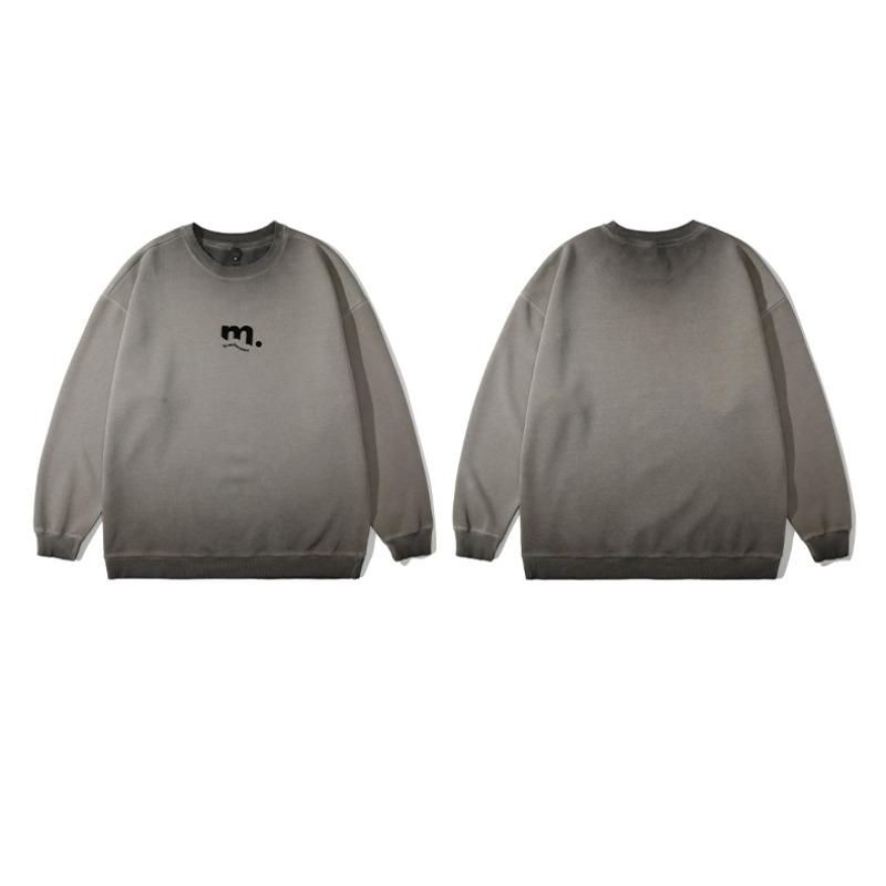 Pánské tričko s tlustým kulatým výstřihem s potiskem ve stylu American Vintage--Lehké a nemačkavé, všestranný dojíždějící svetr s dlouhým rukávem