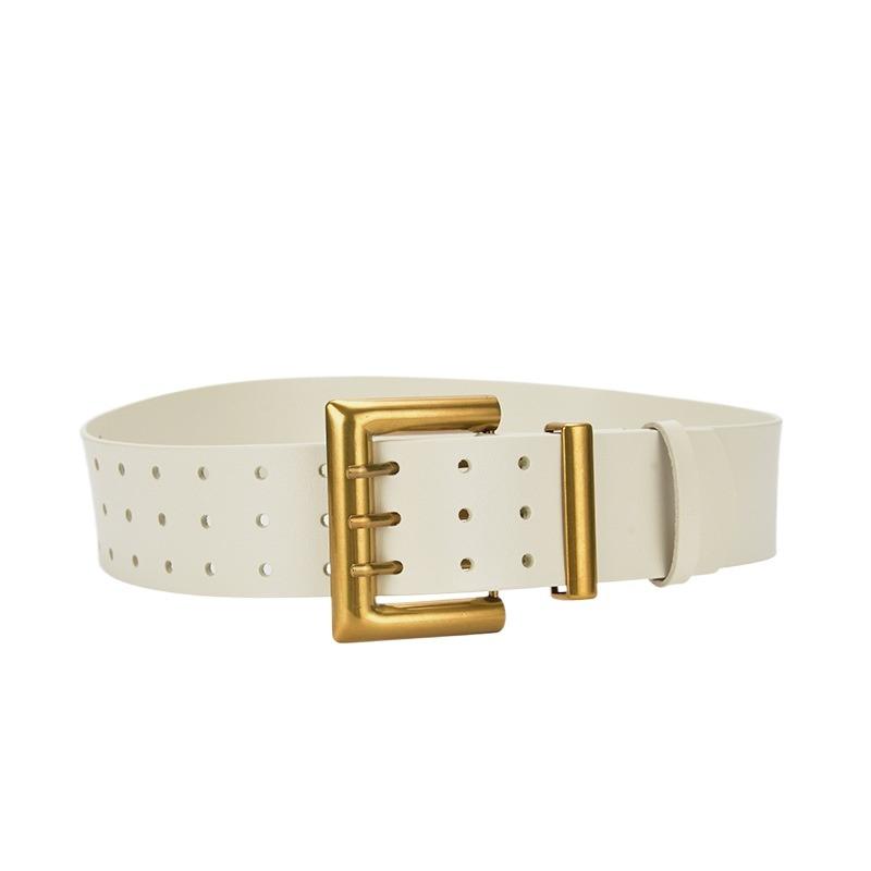 Three-breasted Belt Extra Wide Coat Belt Stylish Women's Belt with Unique Buckle Decoration