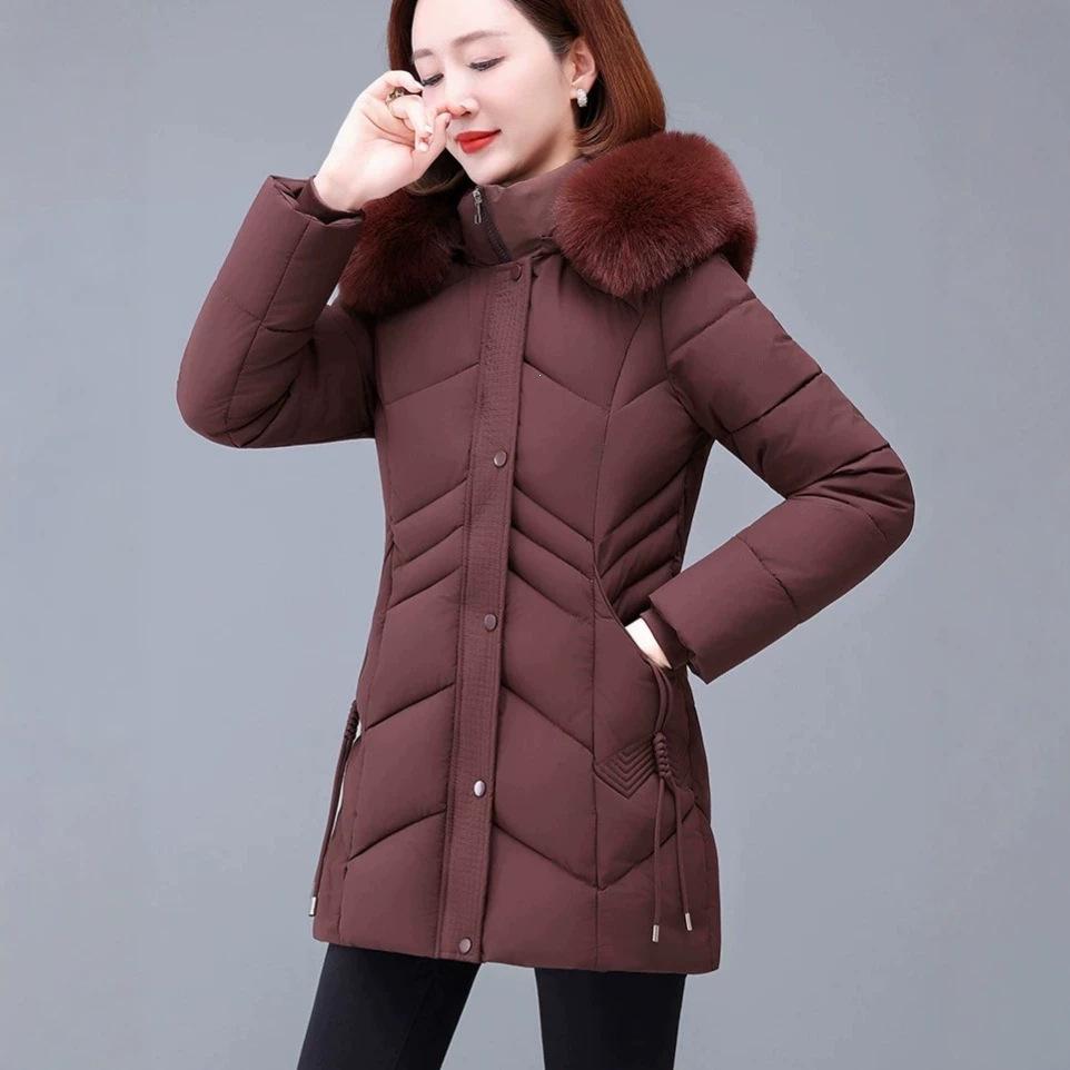 Middle-aged mother winter short cotton thickened warm cotton-padded jacket women's small cotton-padded jacket