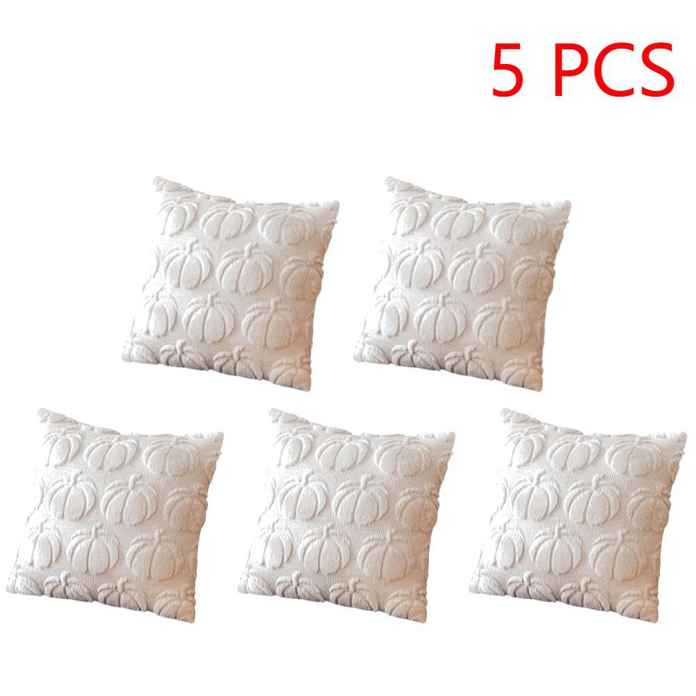 1-10Pcs 45x45CM Pumpkin Fall Decorative Throw Pillow Covers Soft Autumn Plush Accent Couch Cushion Cases for Halloween Decor
