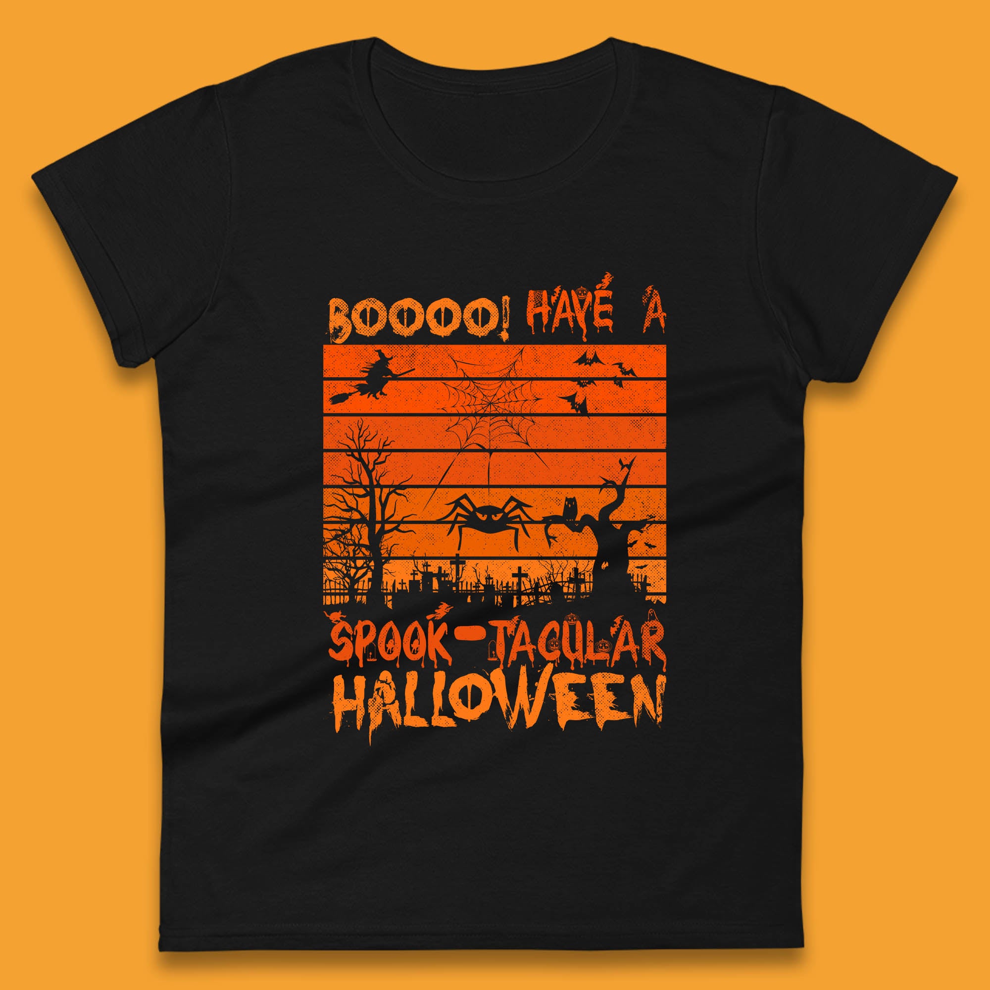 

Booo Have A Spook Tacular Halloween Graveyards With Dead Tree Horror Scary Womens Tee T Shirt Mens Tops Unisex Top XL