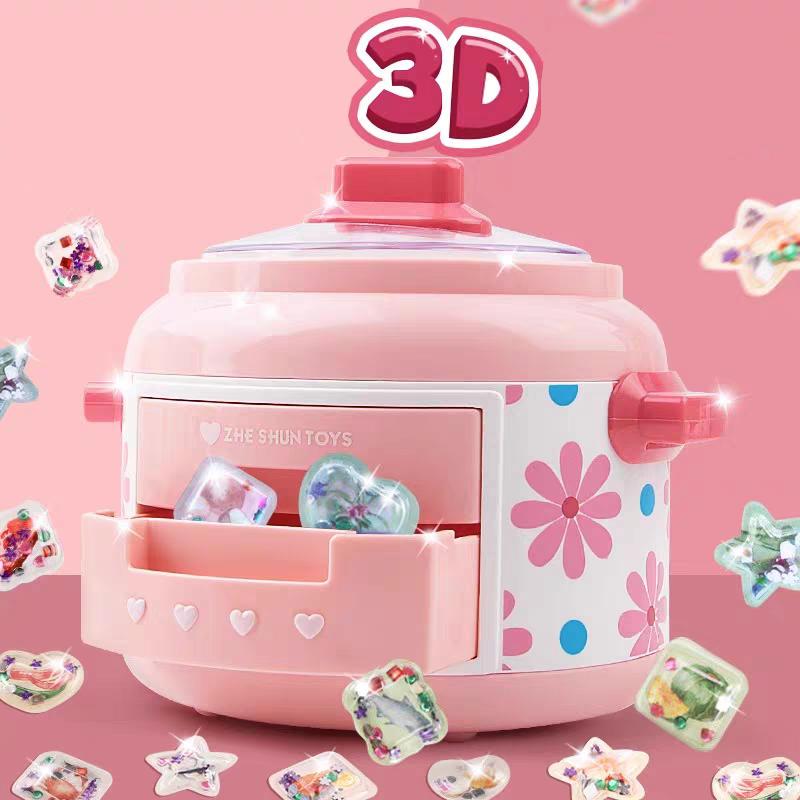 24Pcs Creative 3D Magic DIY Sticker Machine Rice Cooker Handmade Craft Kit for Girls Kids Hand Made Toys Educational Fun Childre