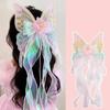 New Big Butterfly Bow Clip Ribbons Metal Spring Buckle Hair Clip Long Tail Princess Style Woven Hair Strap Girl