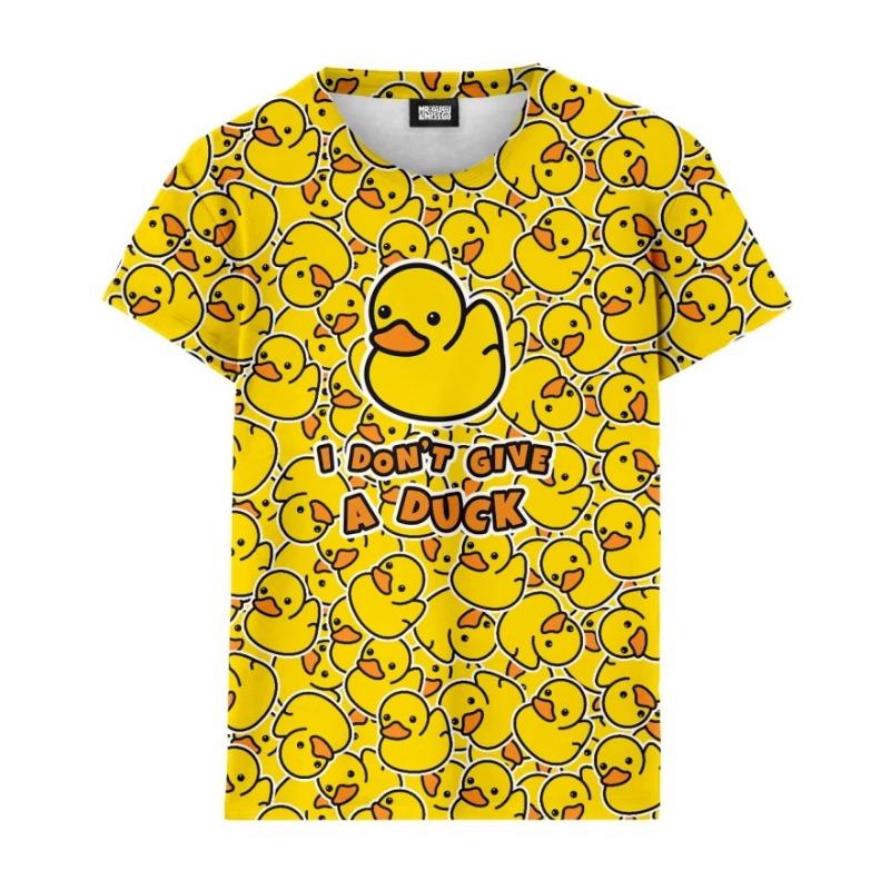 3D Cute Yellow Duck Print T Shirt Rubber Graphic Tee Shirts Kid Funny Streetwear Tops Unisex Short Sleeves T-shirts