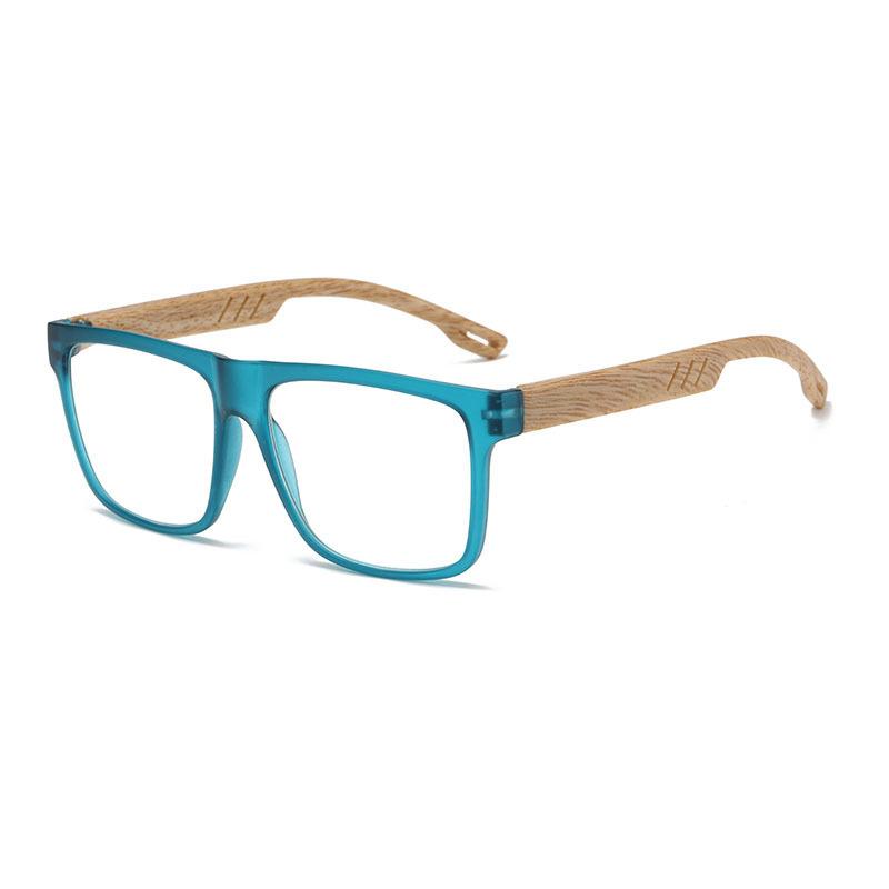 European and American style large frame wood grain retro reading glasses for men and women without face spring temple reading glasses LHJ