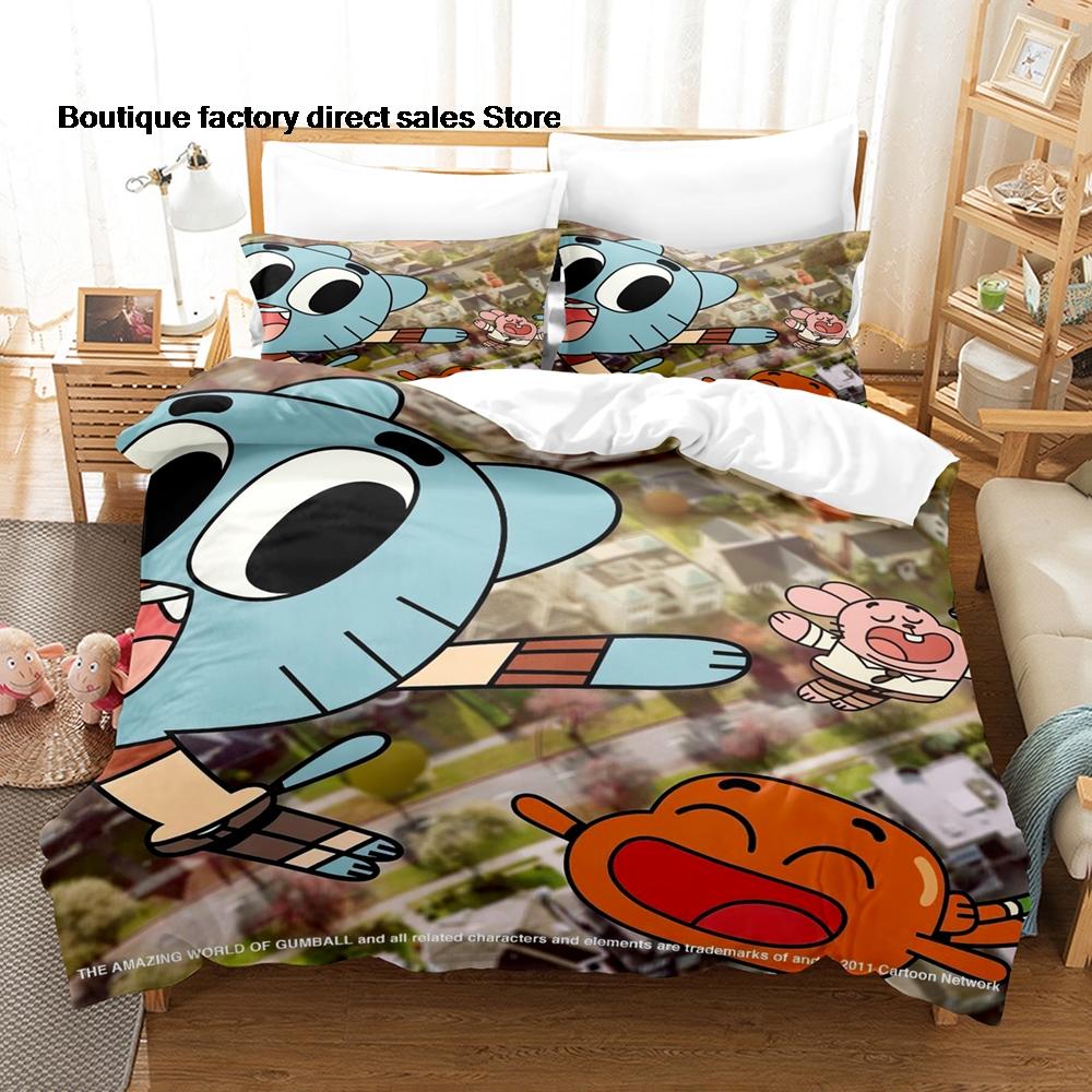 The Amazing World Of Gumball Bedding Set Duvet Cover Pillowcase For Kids Bedroom Decor Twin Full Queen King Size Bed Linen
